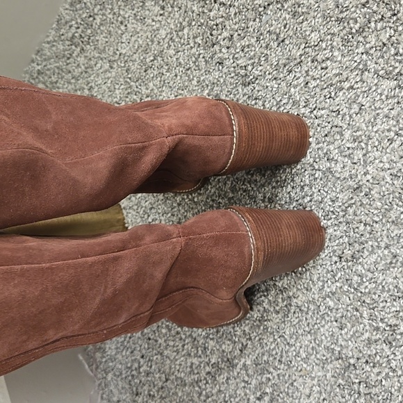 Madewell The Jimi Brown Suede Over The Knee Foldable High Boots Western Boho - Picture 6 of 16